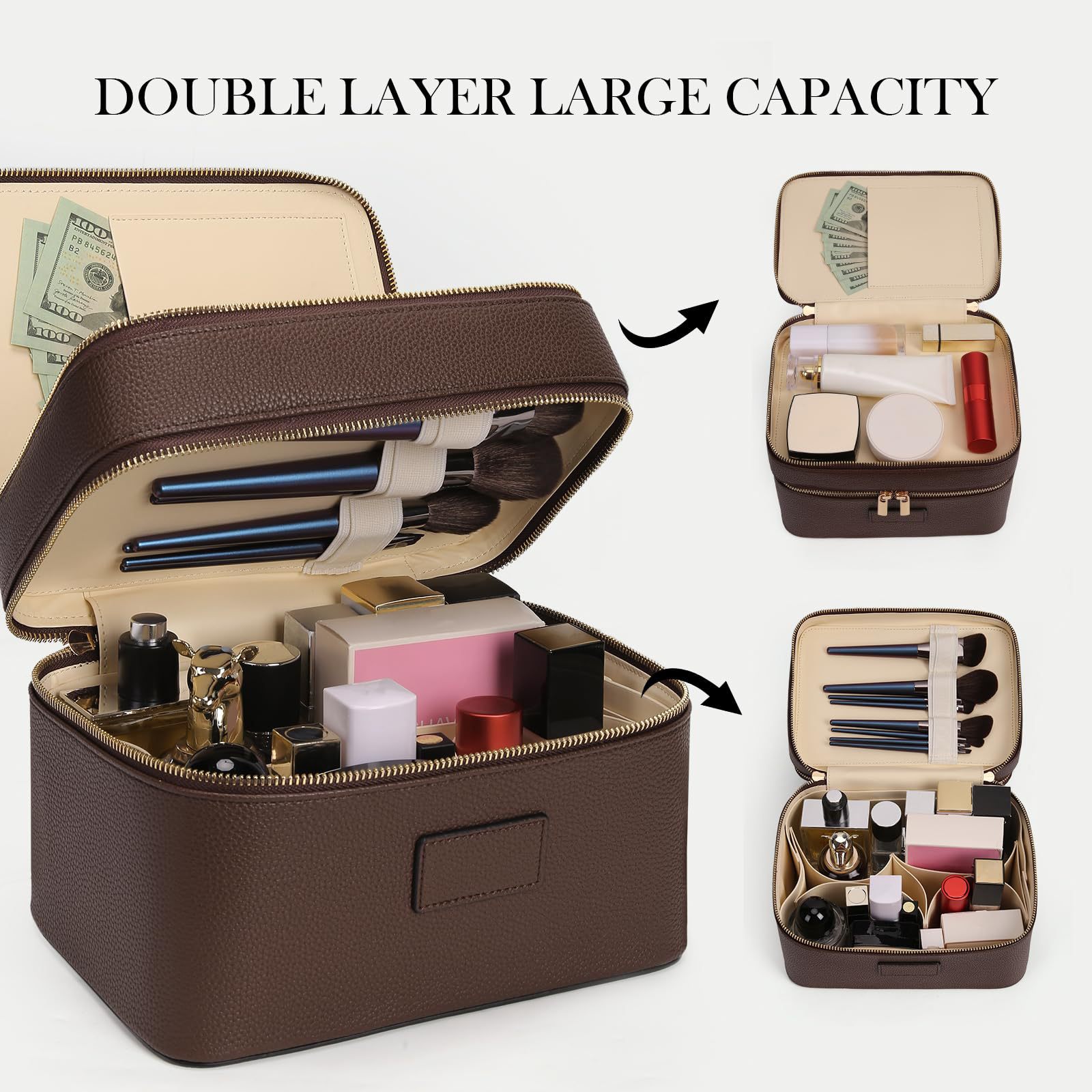 Travel Accessories Leather - Bolsa de Cosméticos de Lujo de