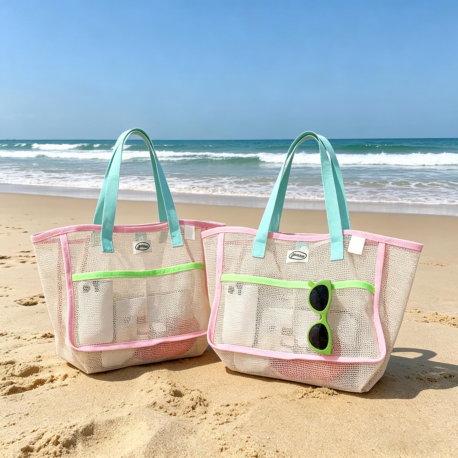 Travel Access - Bolsas de Playa para Mujer, Coloridas,