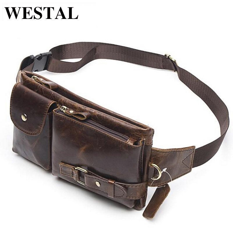 Travel Accessories Leather - WESTAL riñonera hombre bolso de cintura