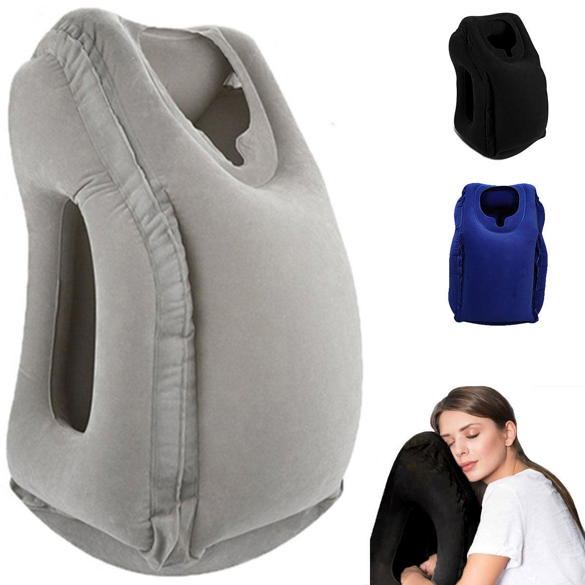 Travel Accessories Long Flight - Almohada inflable de viaje, accesorios de