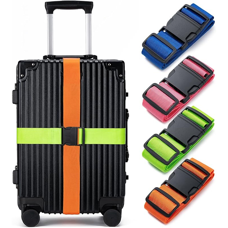 Travel Accessories Luggage Straps - Juego de 4 correas para equipaje,
