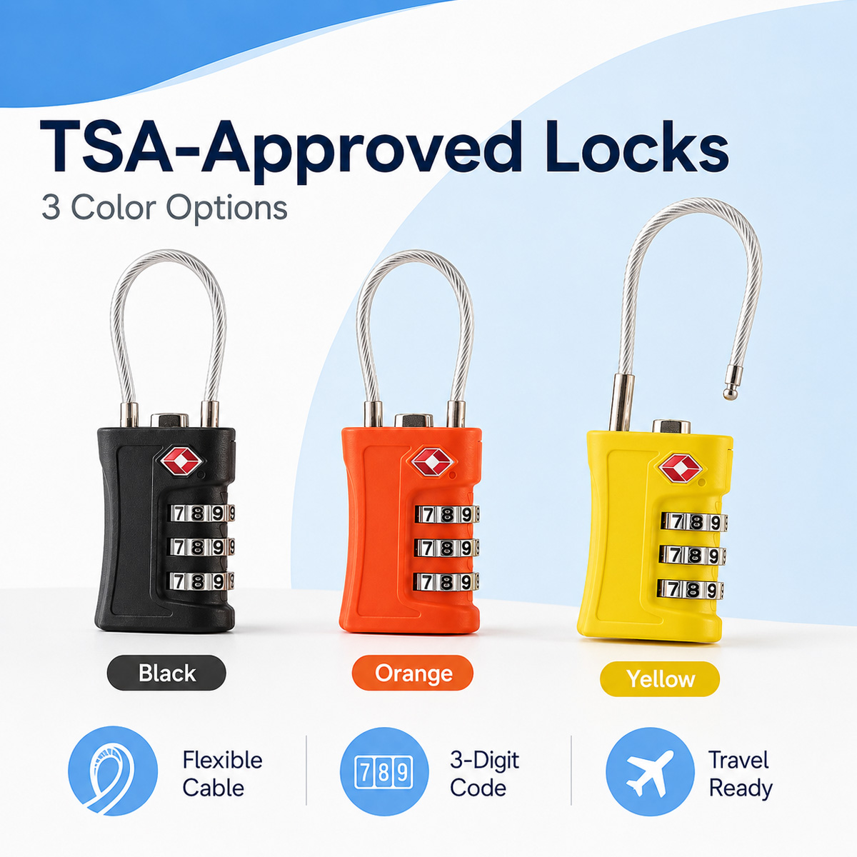 Candado de Equipaje Aprobado p - Cable Lock Combination reseña y precio