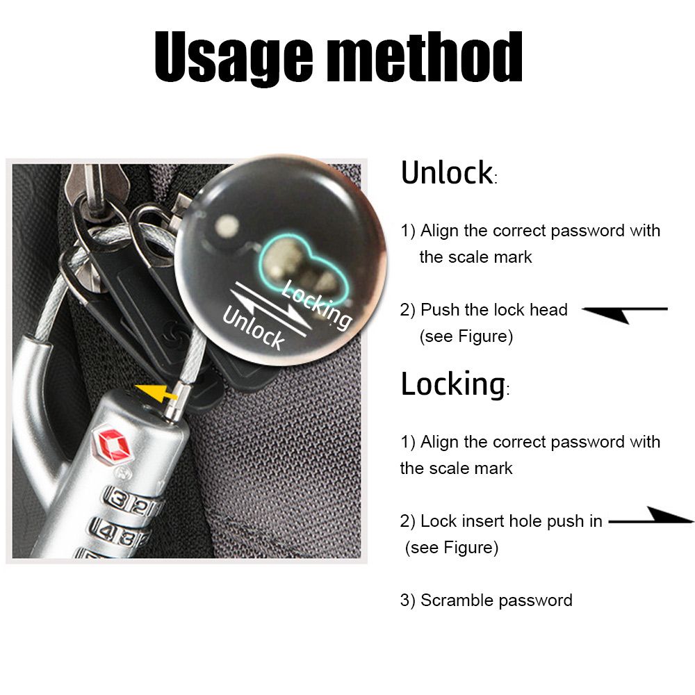 Candado Pequeño Impermeable, C - Cable Lock Combination reseña y precio