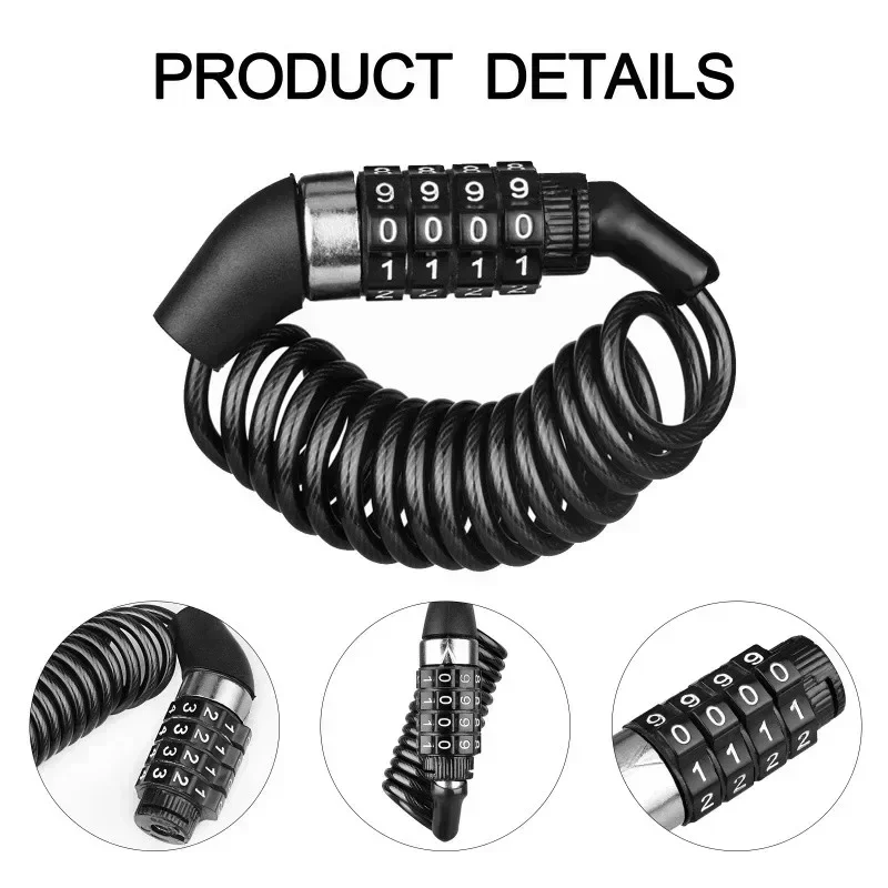 Cadena Antirrobo para Motocicl - Cable Lock Combination reseña y precio