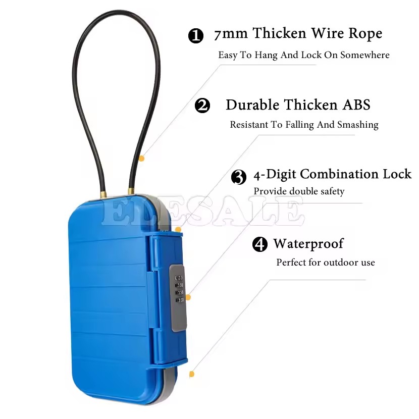 Caja de seguridad portátil cre - Cable Lock Combination reseña y precio