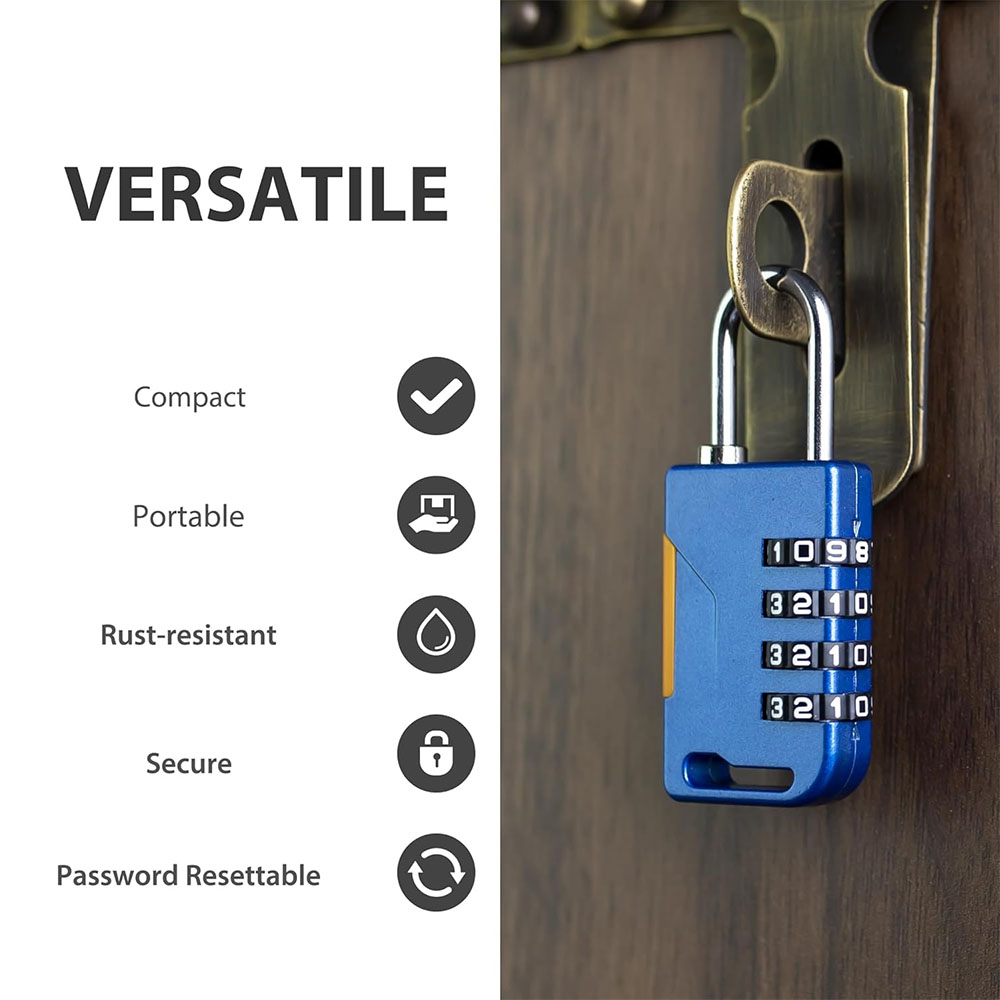 Candado de combinación de 4 dí - Cable Lock Combination reseña y precio