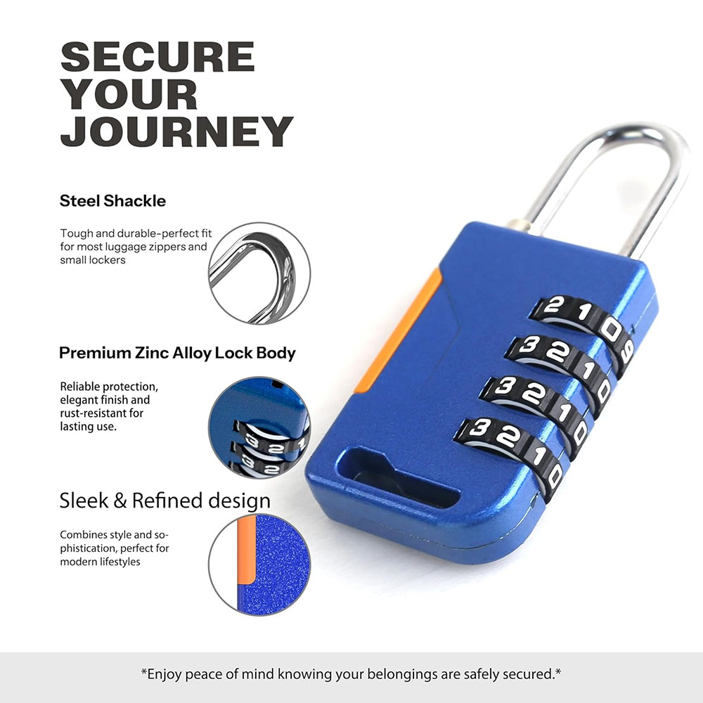 Candado de combinación de 4 dí - Cable Lock Combination reseña y precio